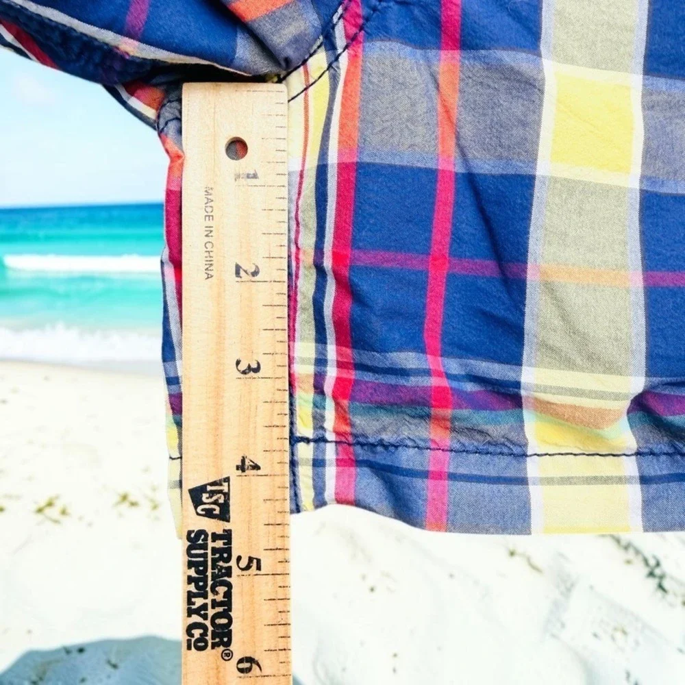 Vintage Polo Ralph Lauren Swim Trunks Men XL Madras Plaid Lined‎ Mesh Shorts 90s